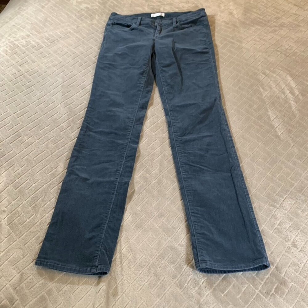Ann Taylor Loft Corduroy Jeans Womens 4 Blue Modern Straight Low Rise Stretch